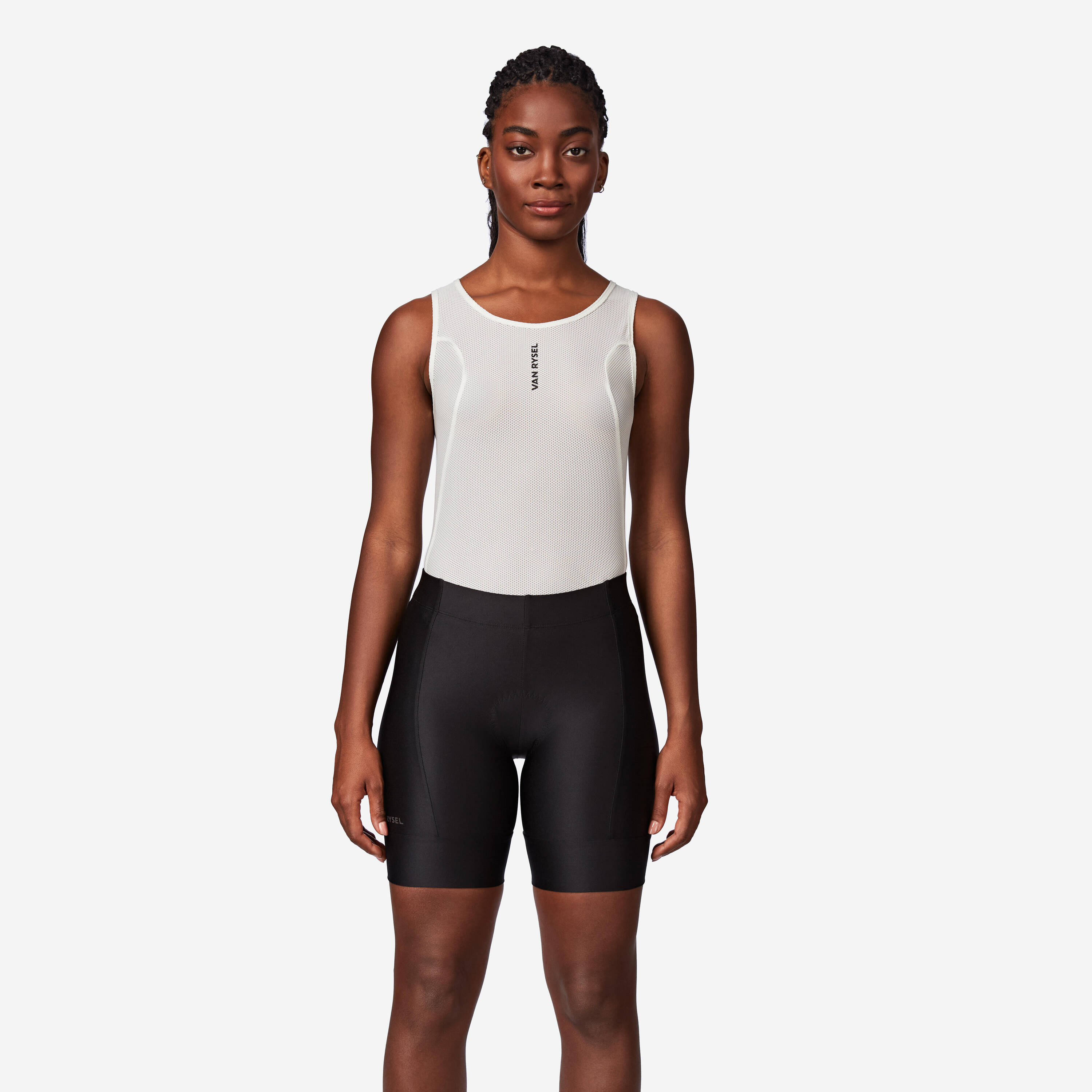 Women's Road Cycling Bibless Shorts Essential - Black -  1