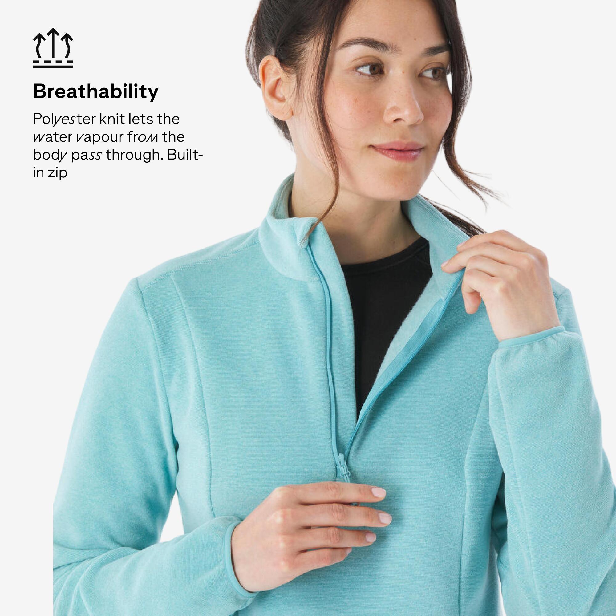 Women’s Mountain Walking Fleece MH100 - Turquoise