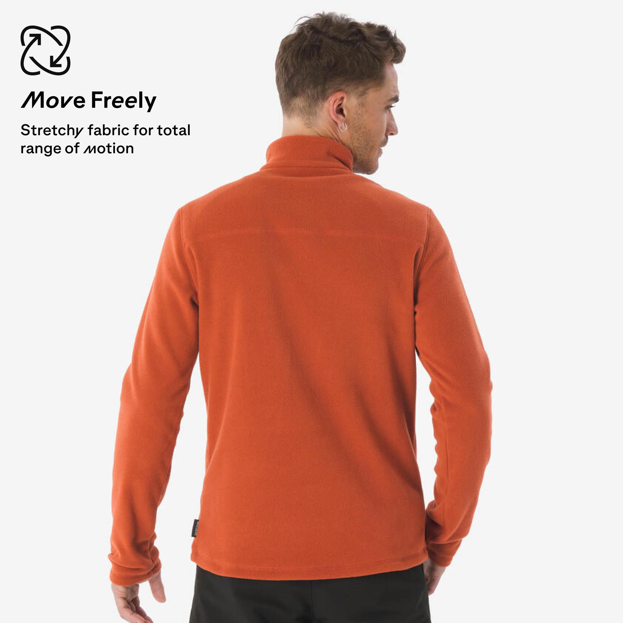 Men's Mountain Hiking Fleece MH100 Half Zip - Brown