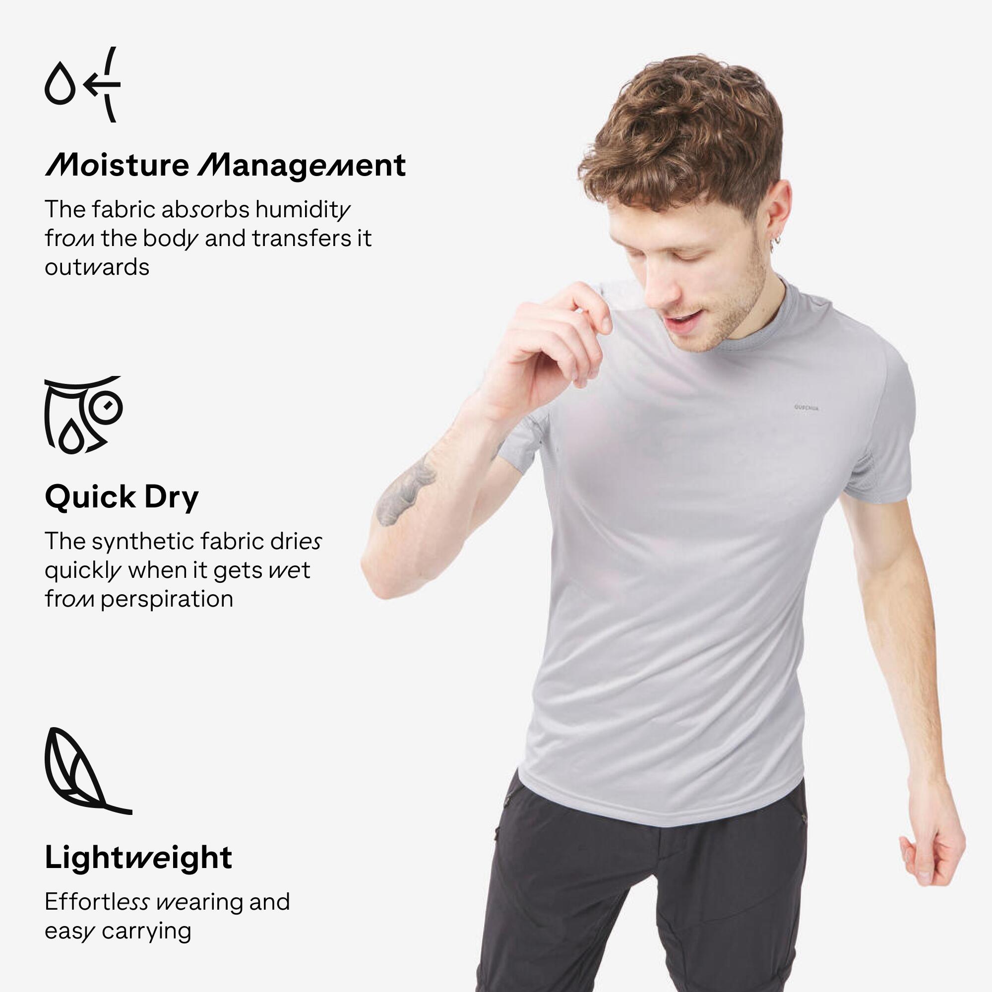 Men Dry Fit Activewear T-Shirt Light Grey - MH100