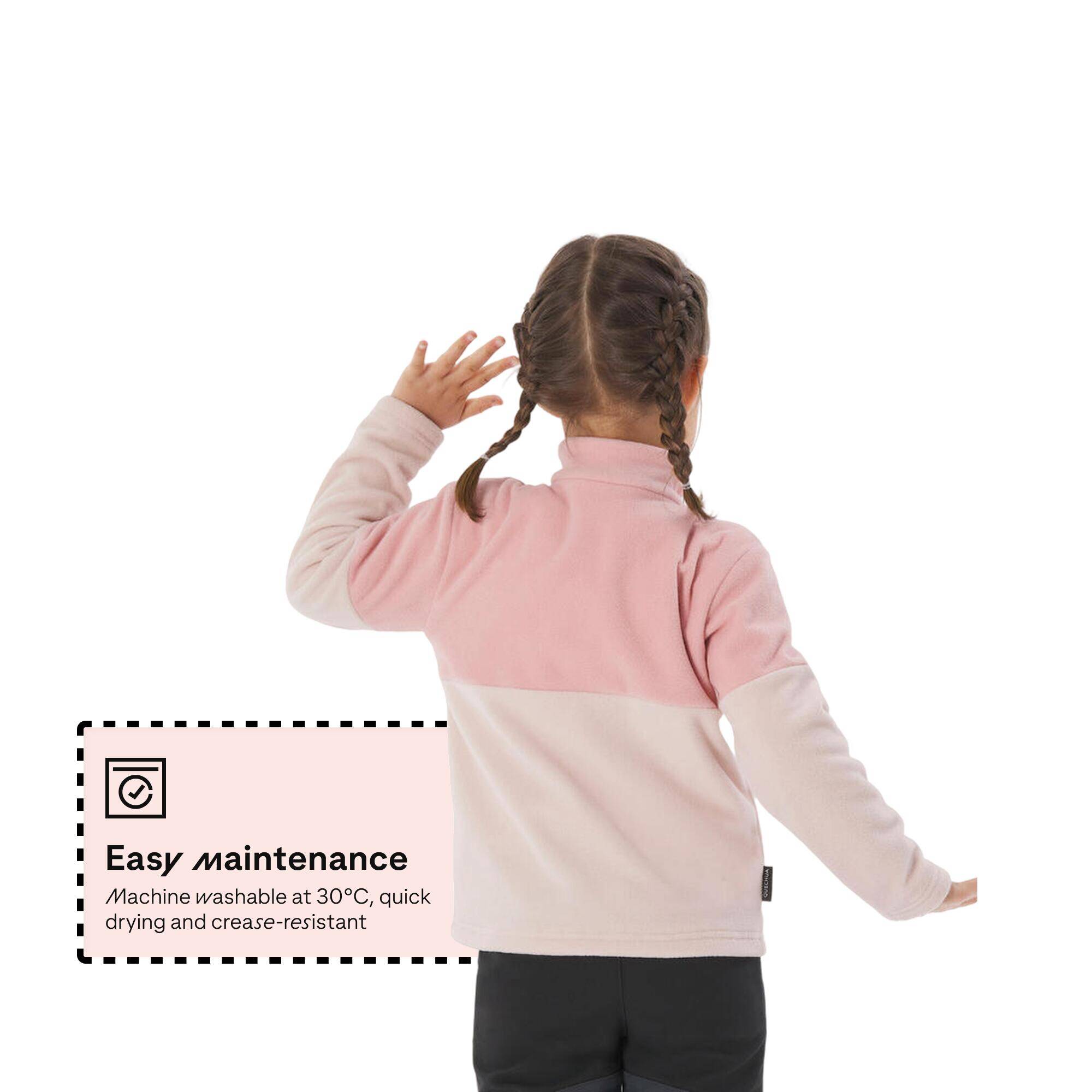 Kids’ hiking fleece jacket MH500 Half Zip 2-6 years - Purple -  5