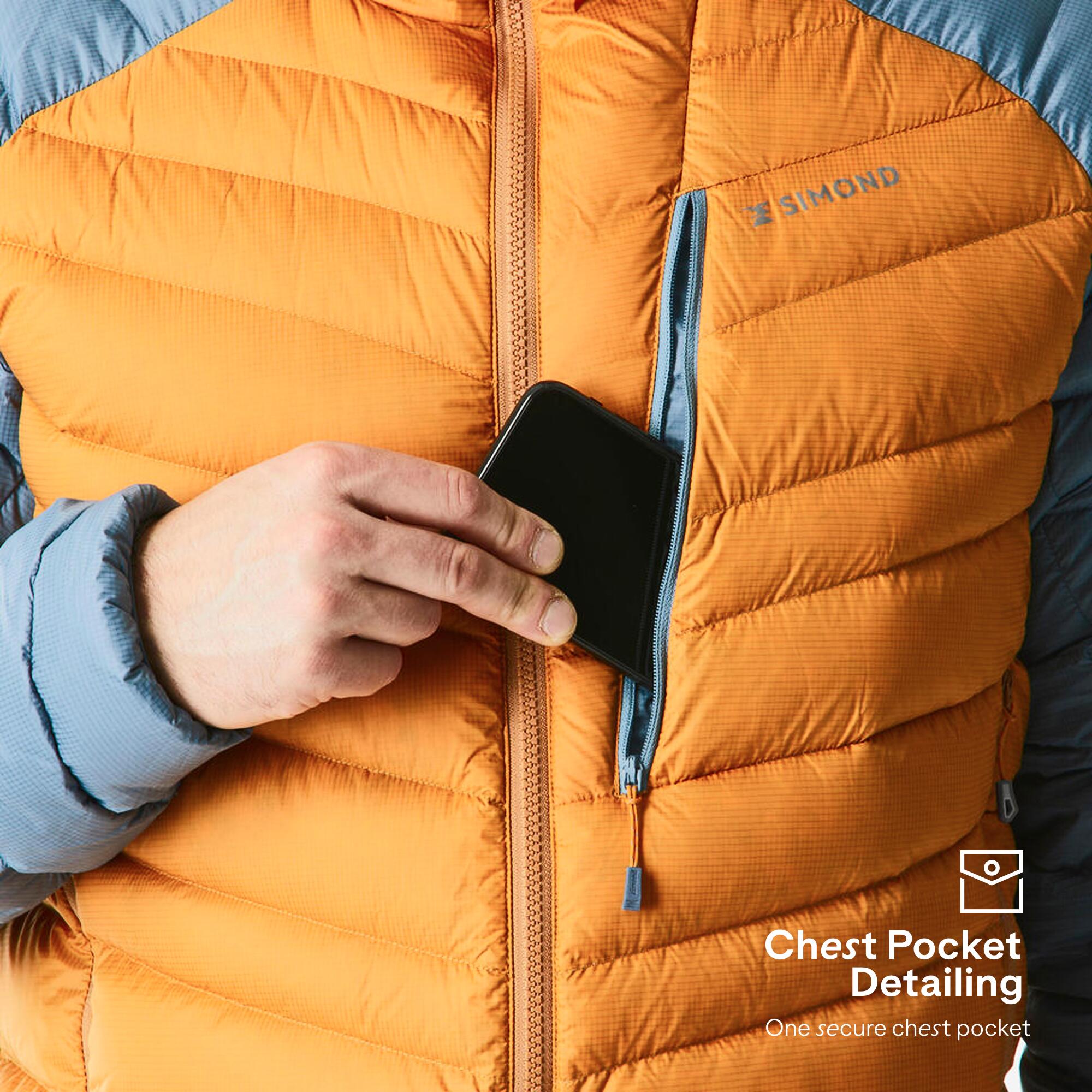 Men’s mountaineering down jacket Ochre - Grey