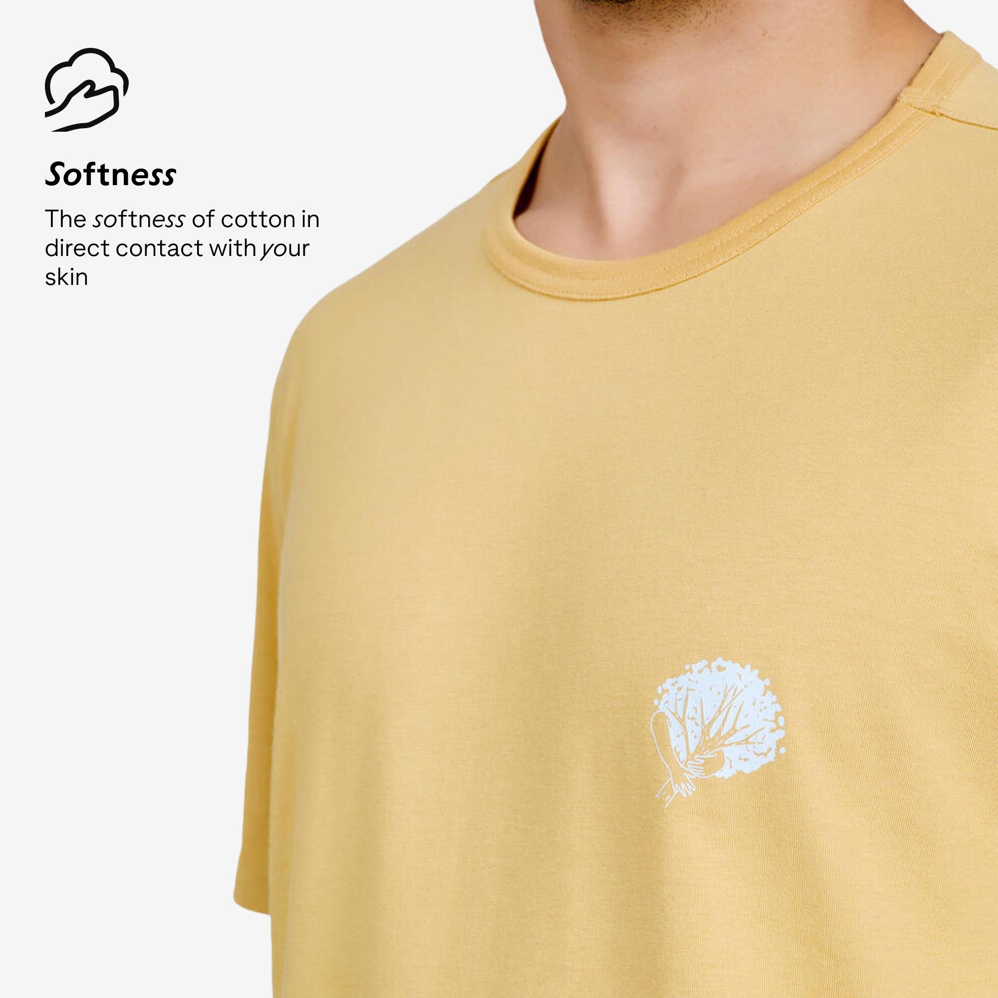 Men Hiking Breathable T-shirt - NH100 Beige