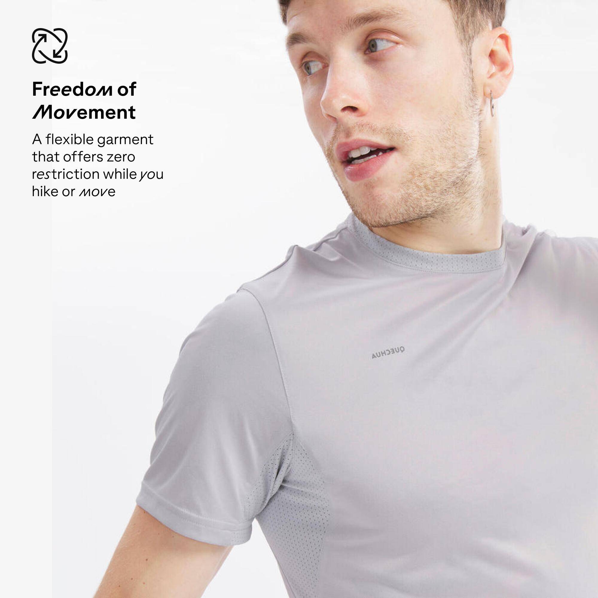 Men Dry Fit Activewear T-Shirt Light Grey - MH100 -  5