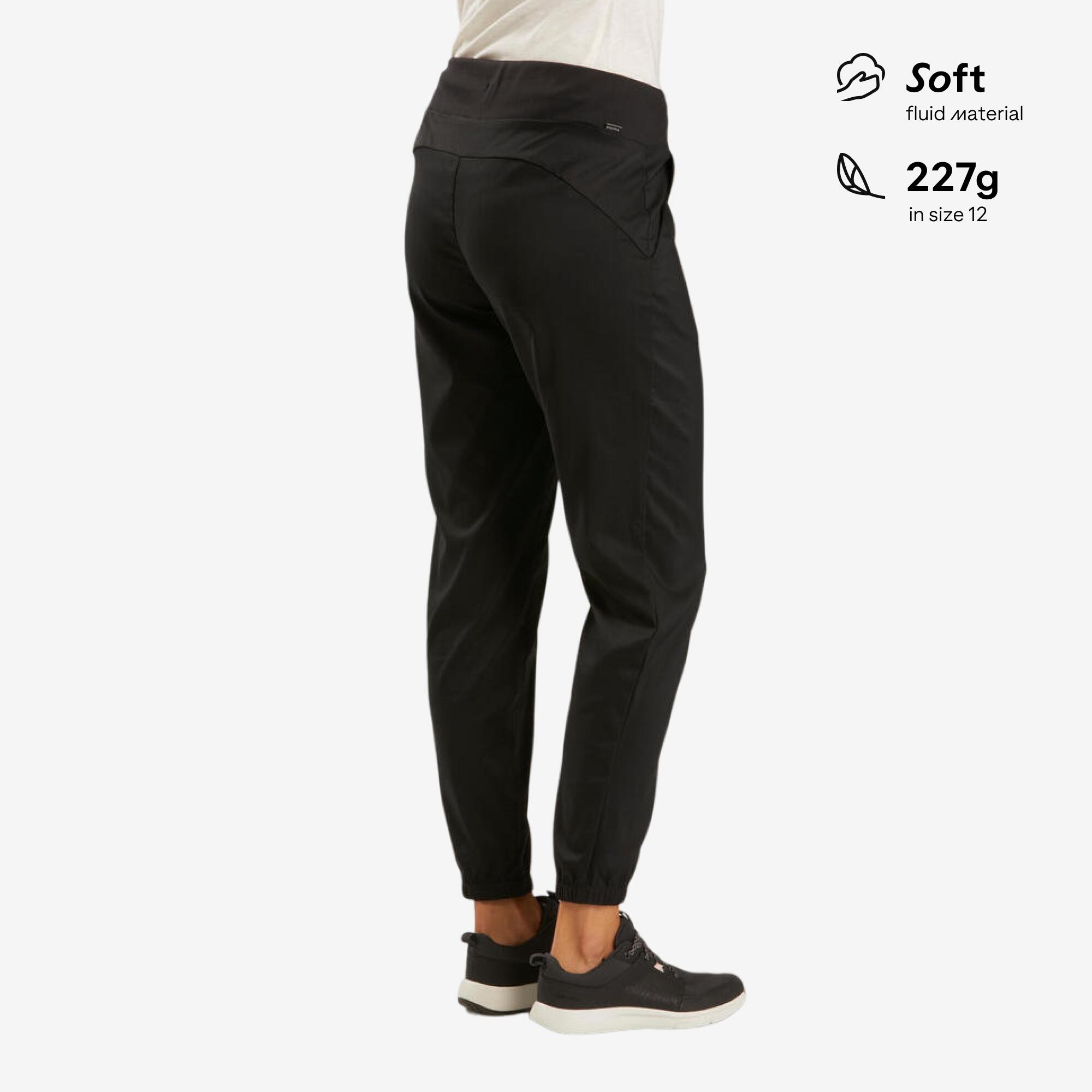 Women Comfort Fit Pant with Wide Waistband Black - NH100