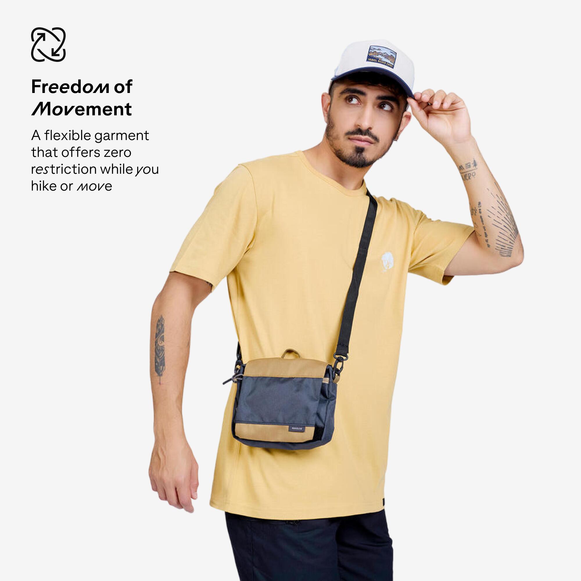 Men Hiking Breathable T-shirt - NH100 Beige