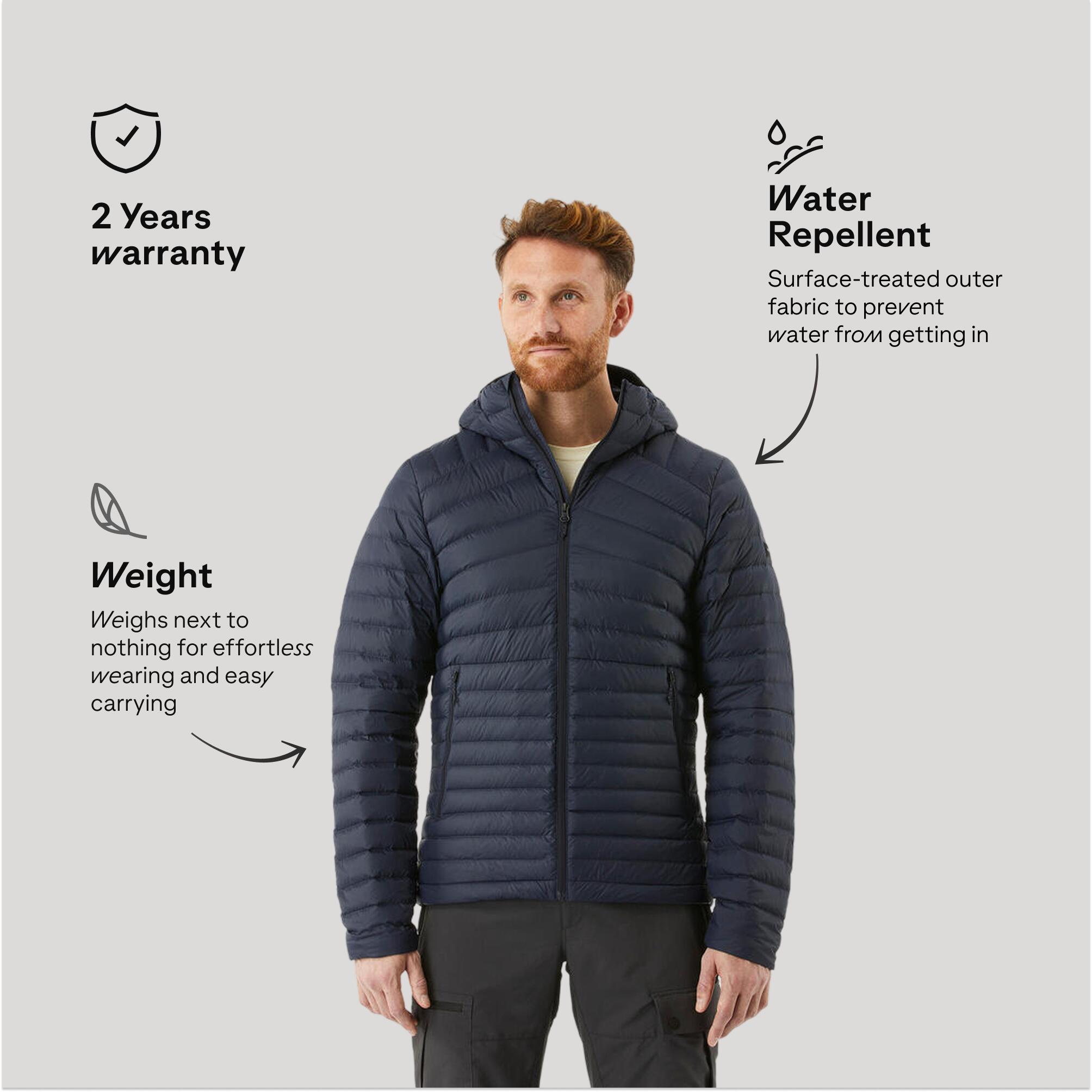 Men Puffer Down Jacket For Trekking MT100 -5°C  Blue