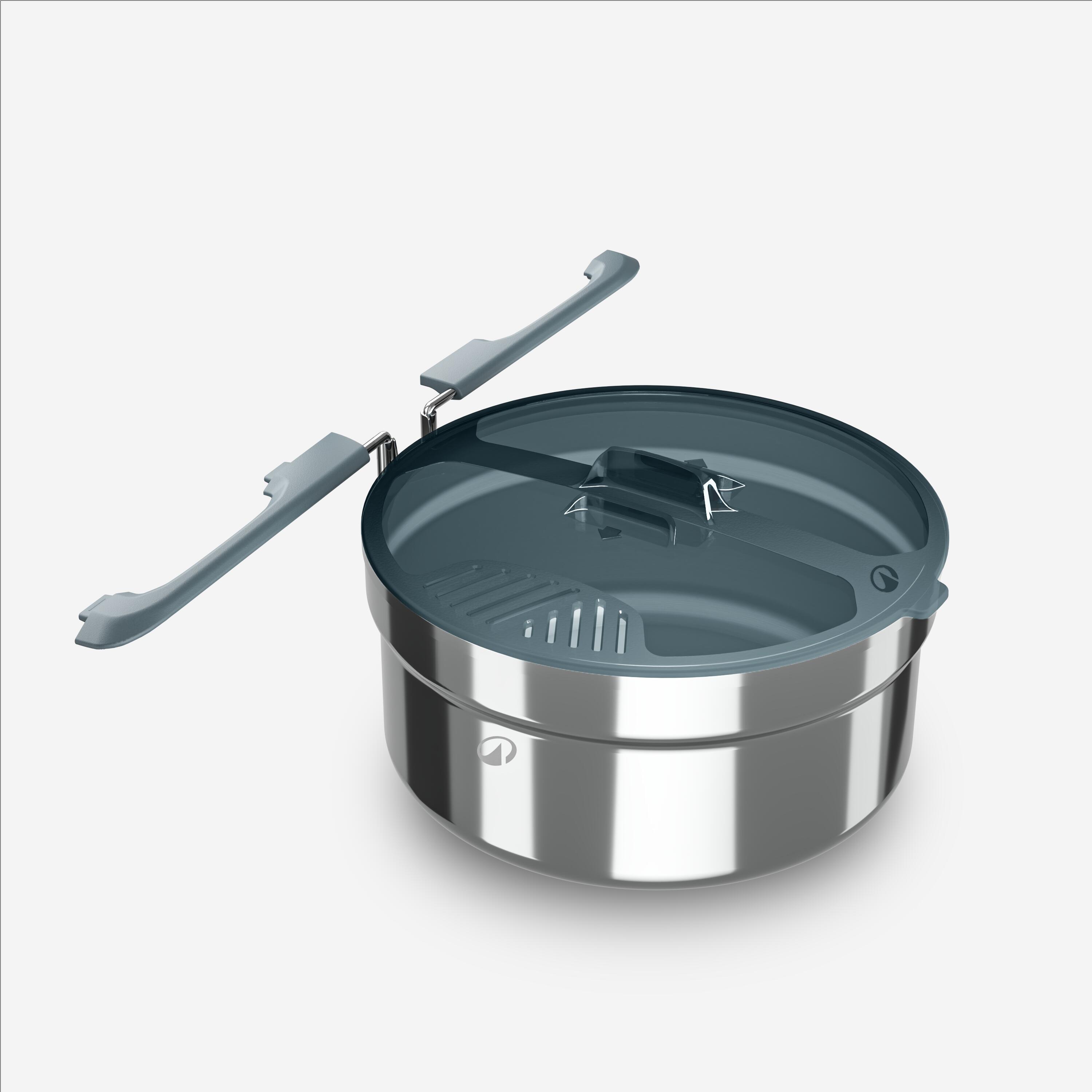 Ensemble de cuisine de camping en inox 2 personnes, 10 pièces 3/6