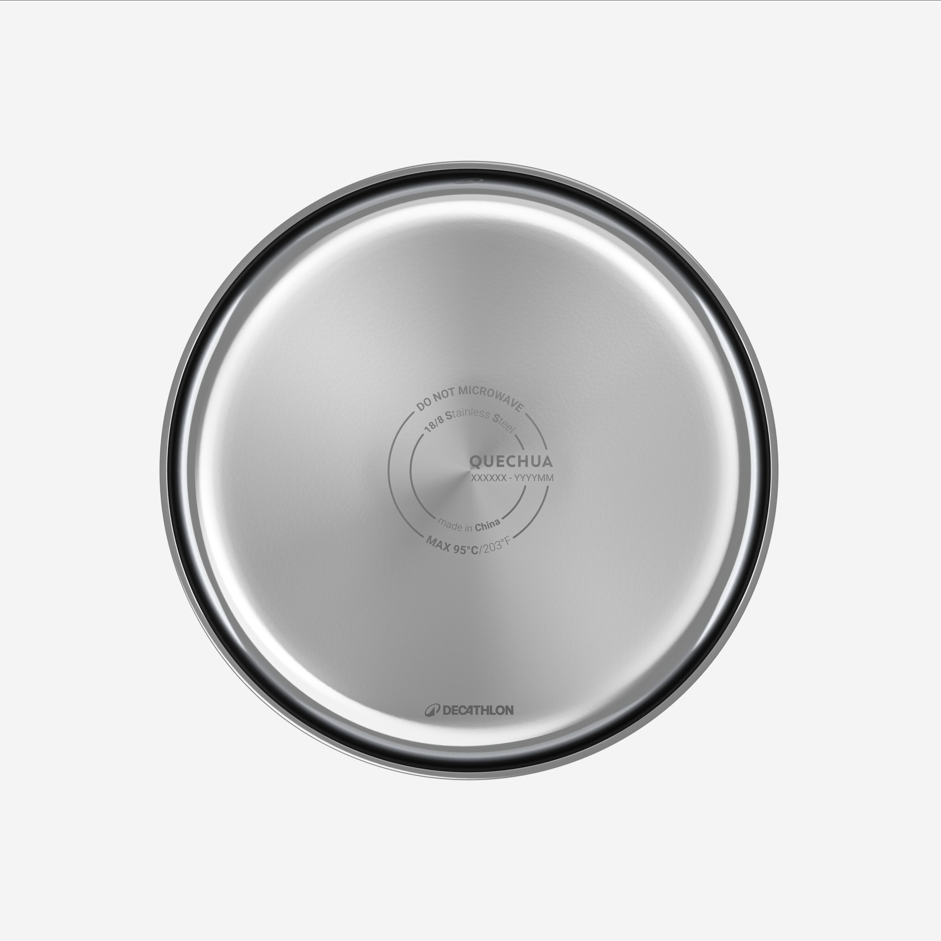 Stainless Steel Camping Plate 19 cm L, 500 - QUECHUA