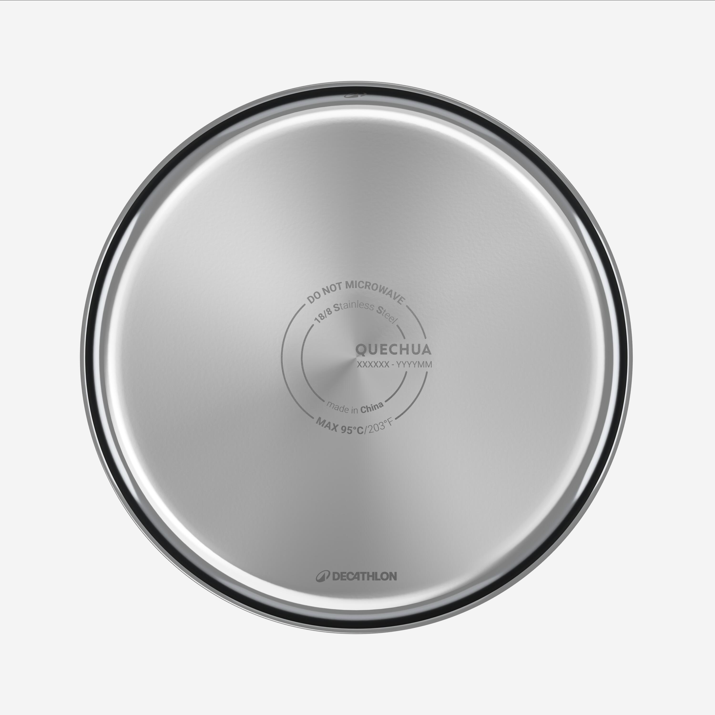 Stainless Steel Camping Plate XL Diameter 23 cm - QUECHUA
