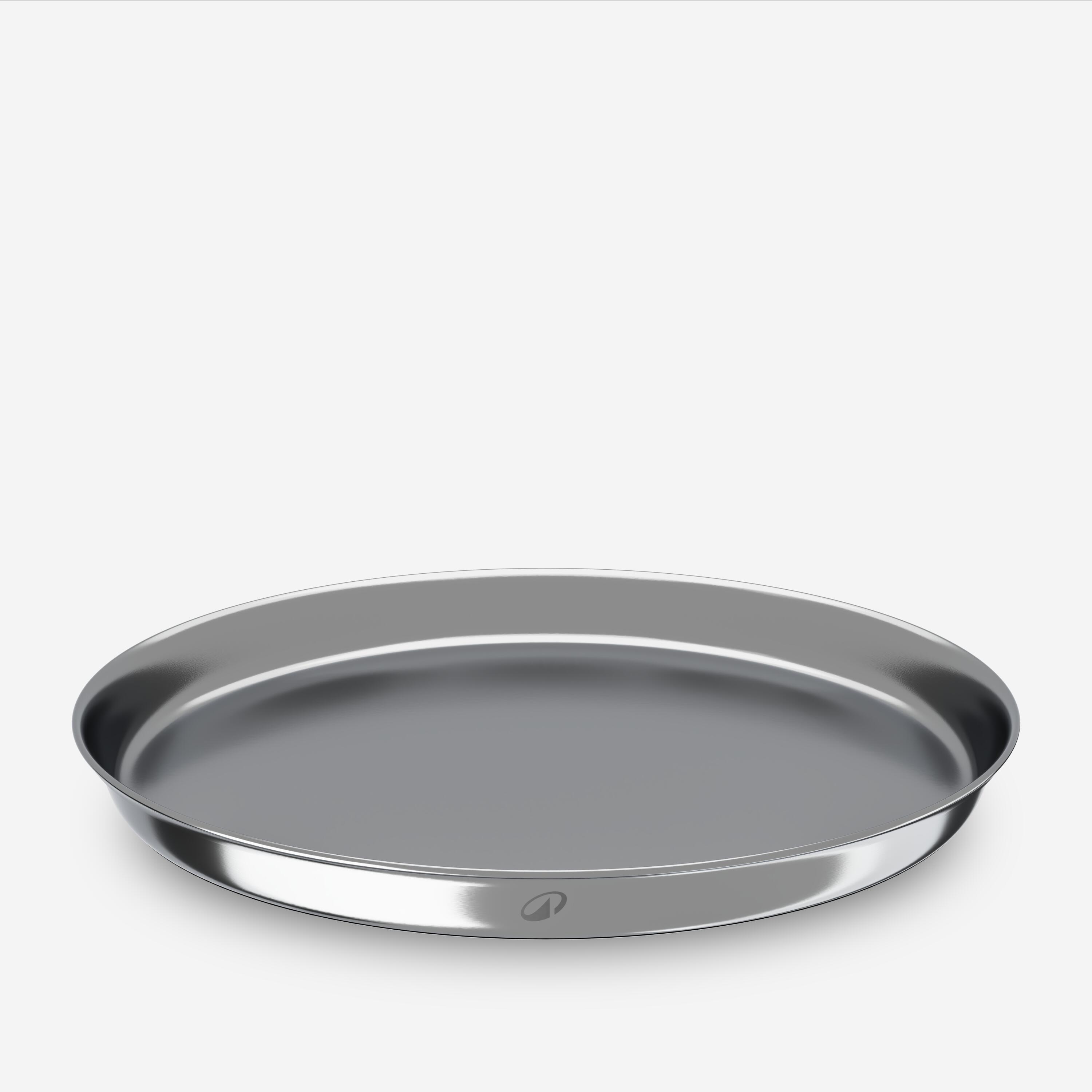 Stainless Steel Camping Plate XL Diameter 23 cm - QUECHUA