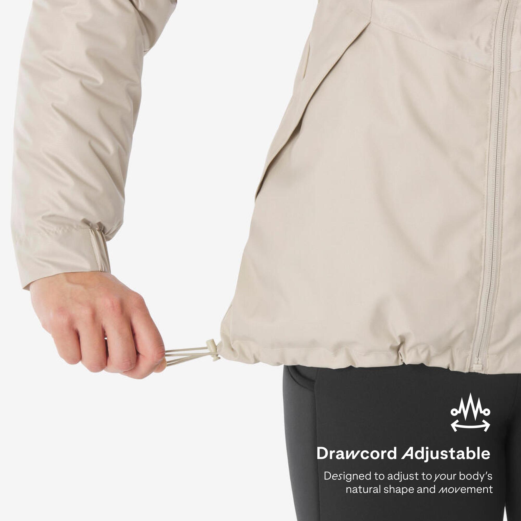 Women’s waterproof hiking jacket -5°C, NH100 - Beige