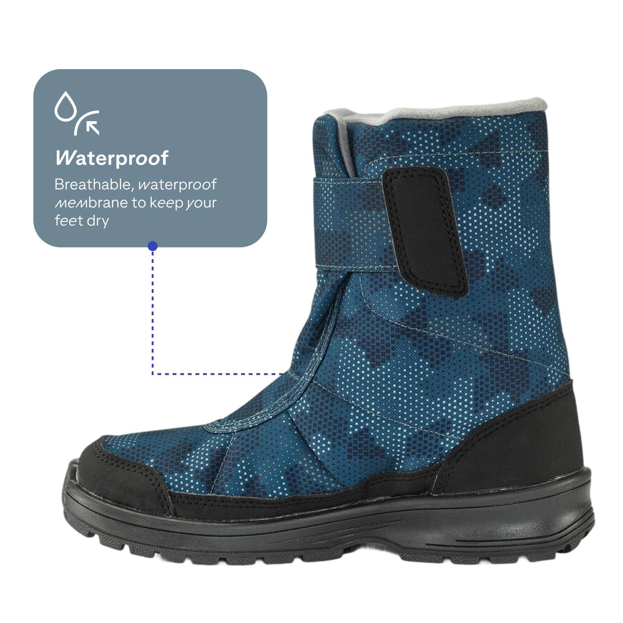 Kids’ warm waterproof snow hiking boots SH100 - Velcro Size 7 - 5.5  -  4