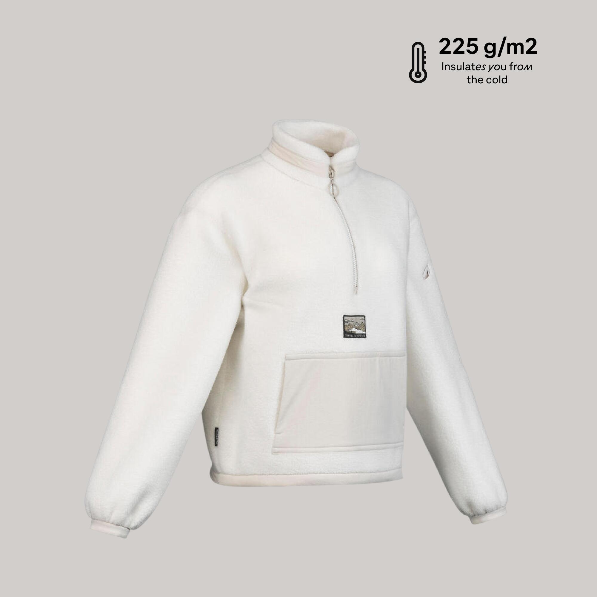 Women's Sherpa Mountain Hiking Fleece MH100 1/2 Zip - Beige