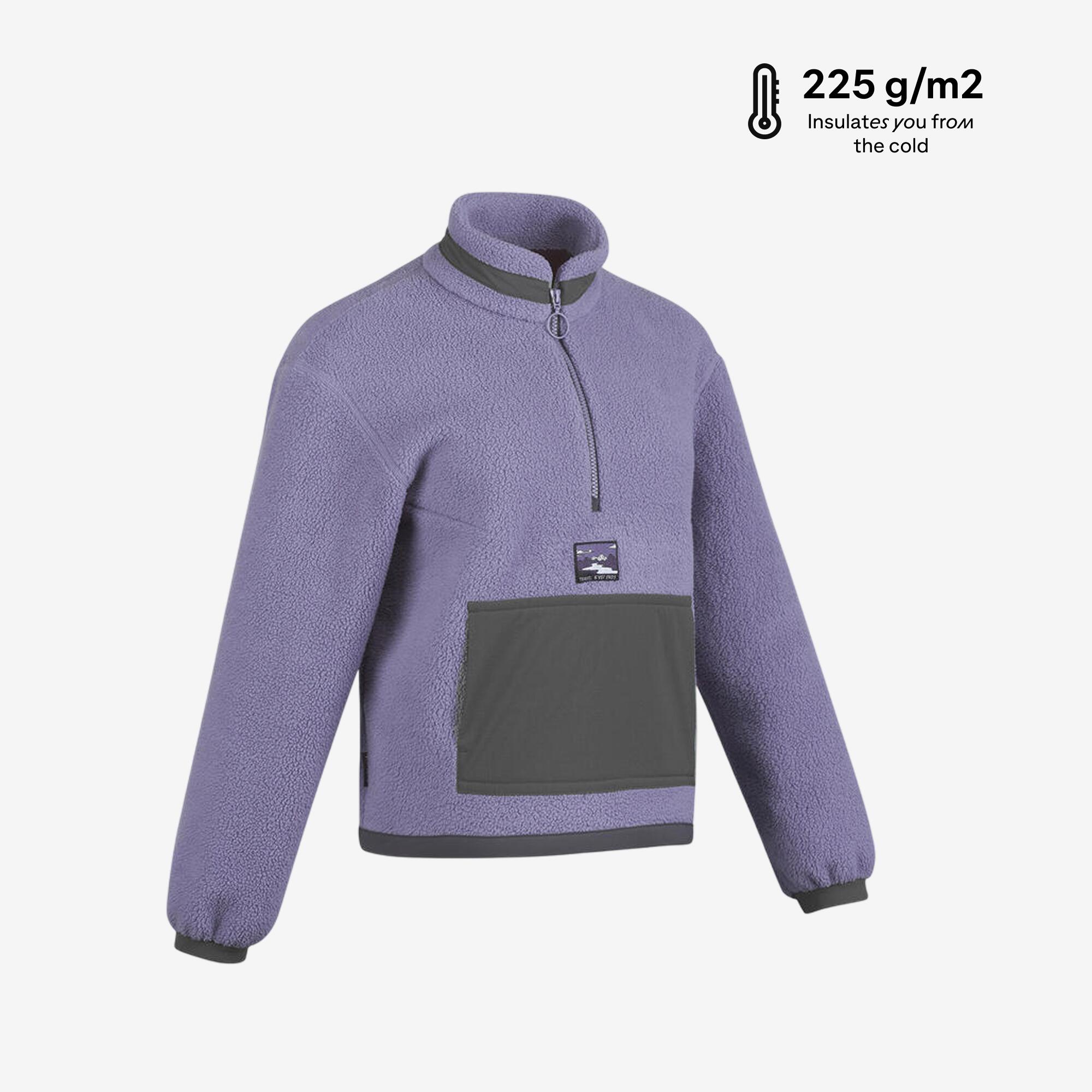 Women's Sherpa Mountain Hiking Fleece MH100 1/2 Zip - Purple