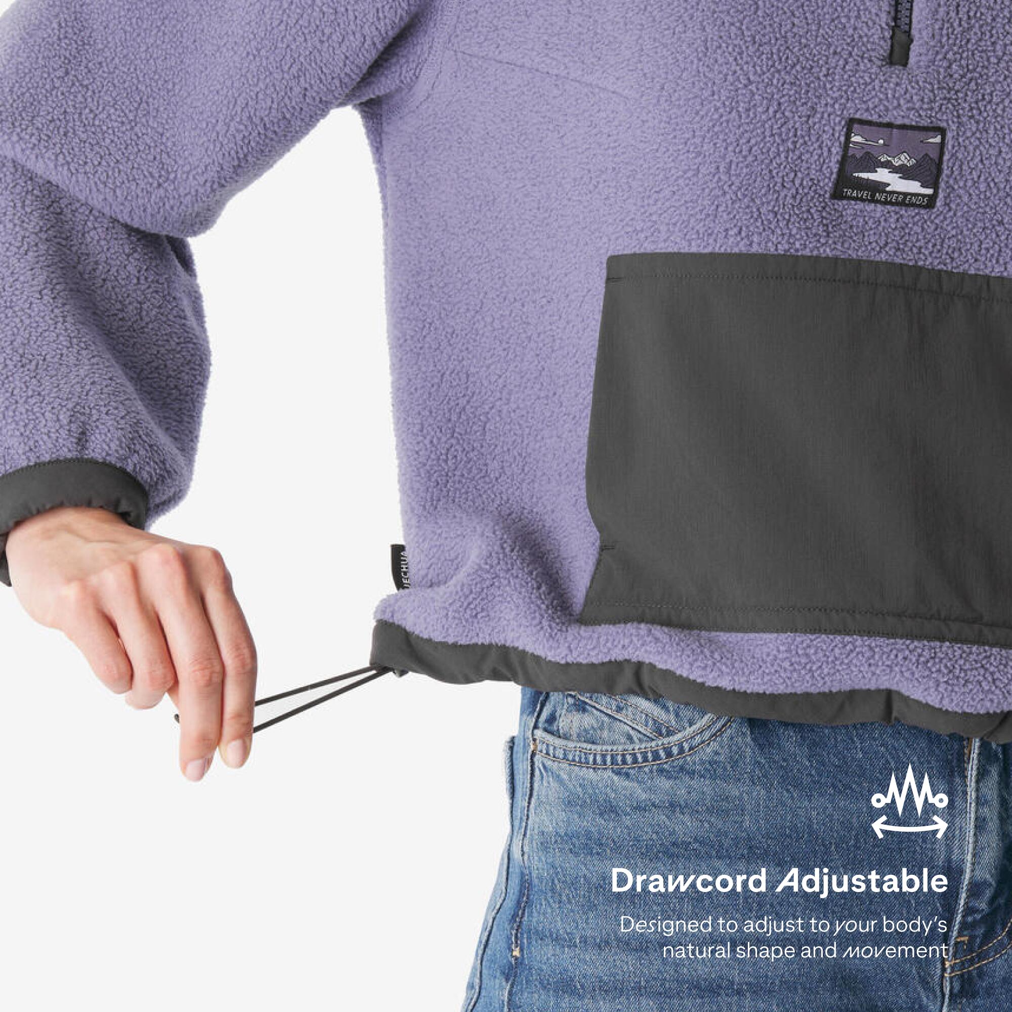 Women's Sherpa Mountain Hiking Fleece MH100 1/2 Zip - Purple