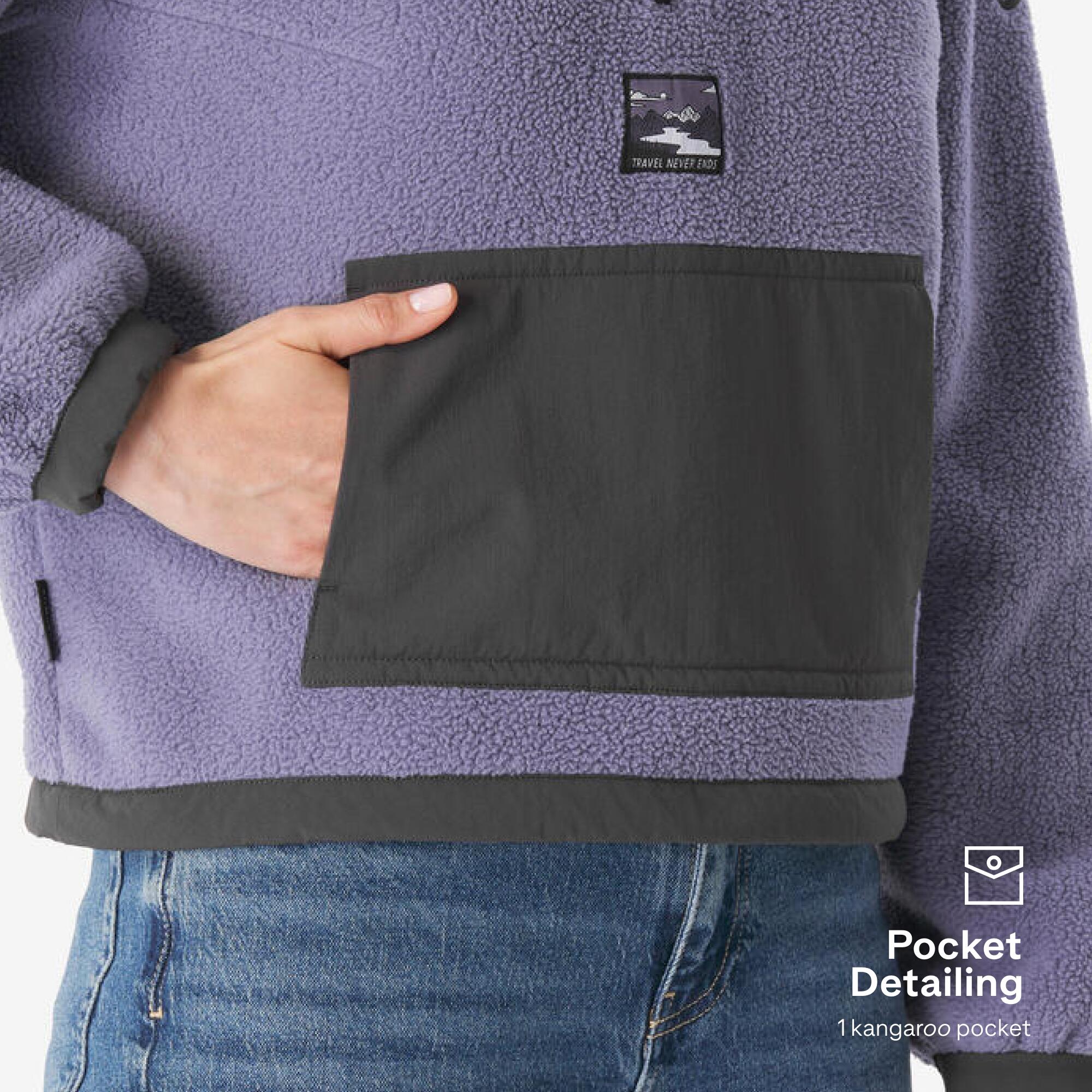 Women's Sherpa Mountain Hiking Fleece MH100 1/2 Zip - Purple