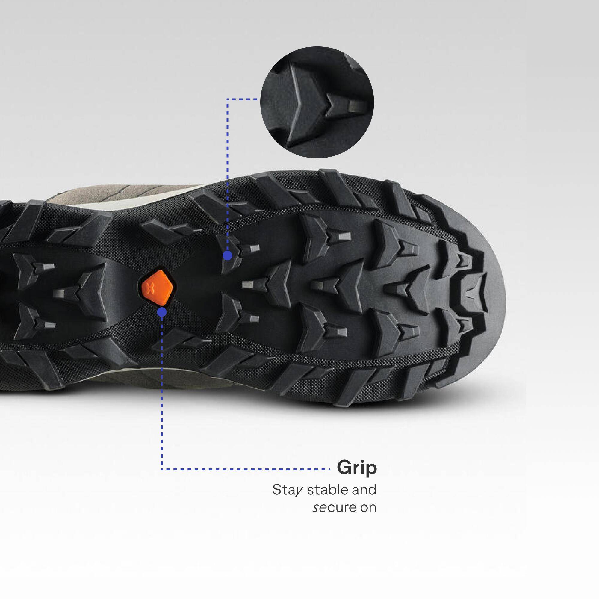 Kids’ waterproof high hiking boots, UK sizes 10 to 6, MH900 - Blue -  3