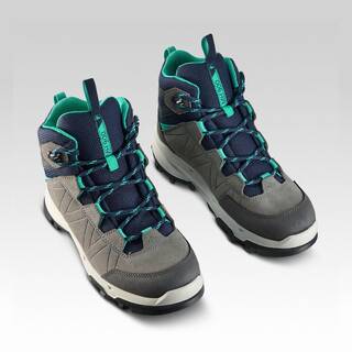 Kids’ waterproof high hiking boots, UK sizes 10 to 6, MH900 - Blue