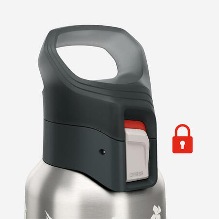 Фляга ізотермічна 900 для туризму з неіржавної сталі 0,5 л оранжева з принтом