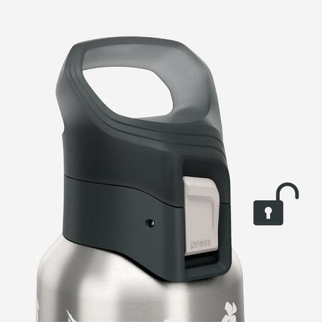 Фляга ізотермічна 900 для туризму з неіржавної сталі 0,5 л оранжева з принтом