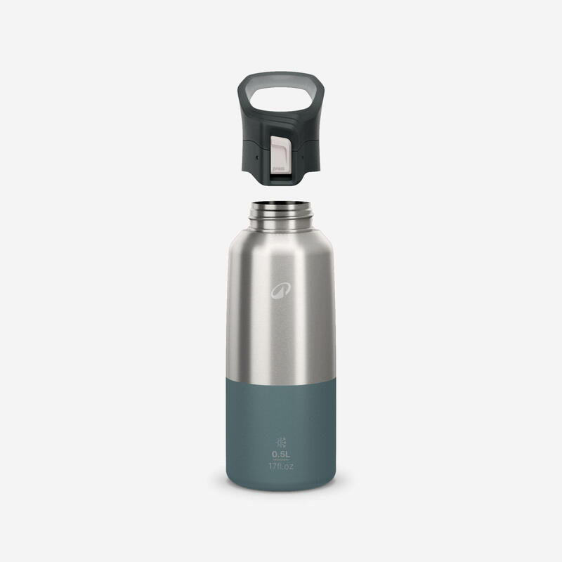 Termos inox cu capac cu deschidere rapidă pentru Drumeție 900 0,5L Verde