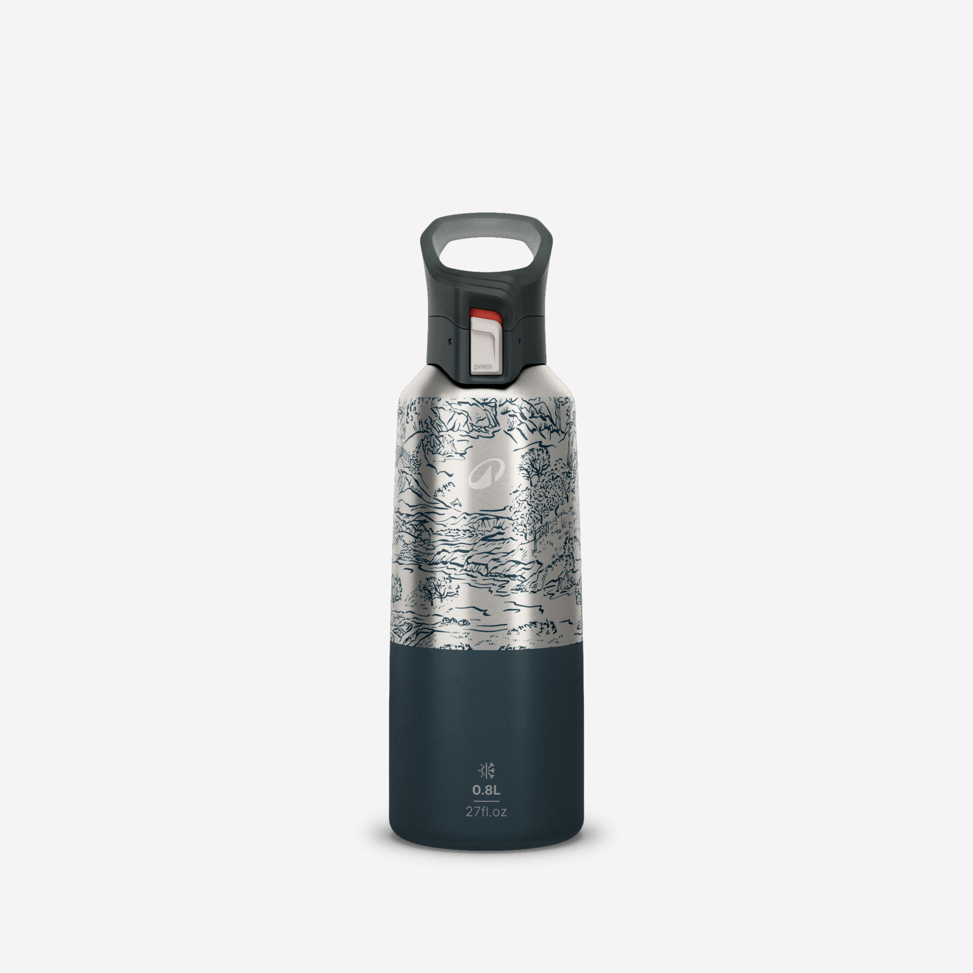 0.8 L insulated stainless steel flask 900 with quick-release cap for hiking