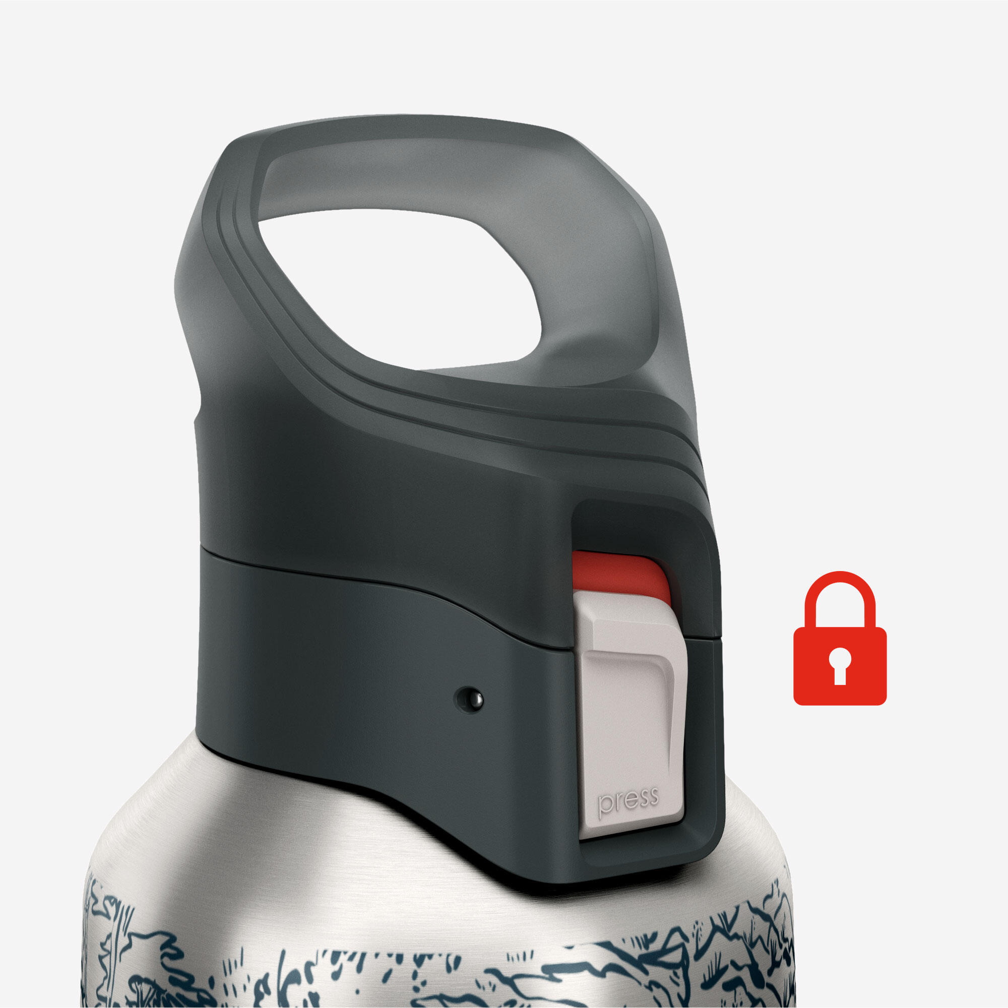 Gourde 900 isotherme inox 0,8L bouchon à ouverture rapide pour la randonnée 6/8