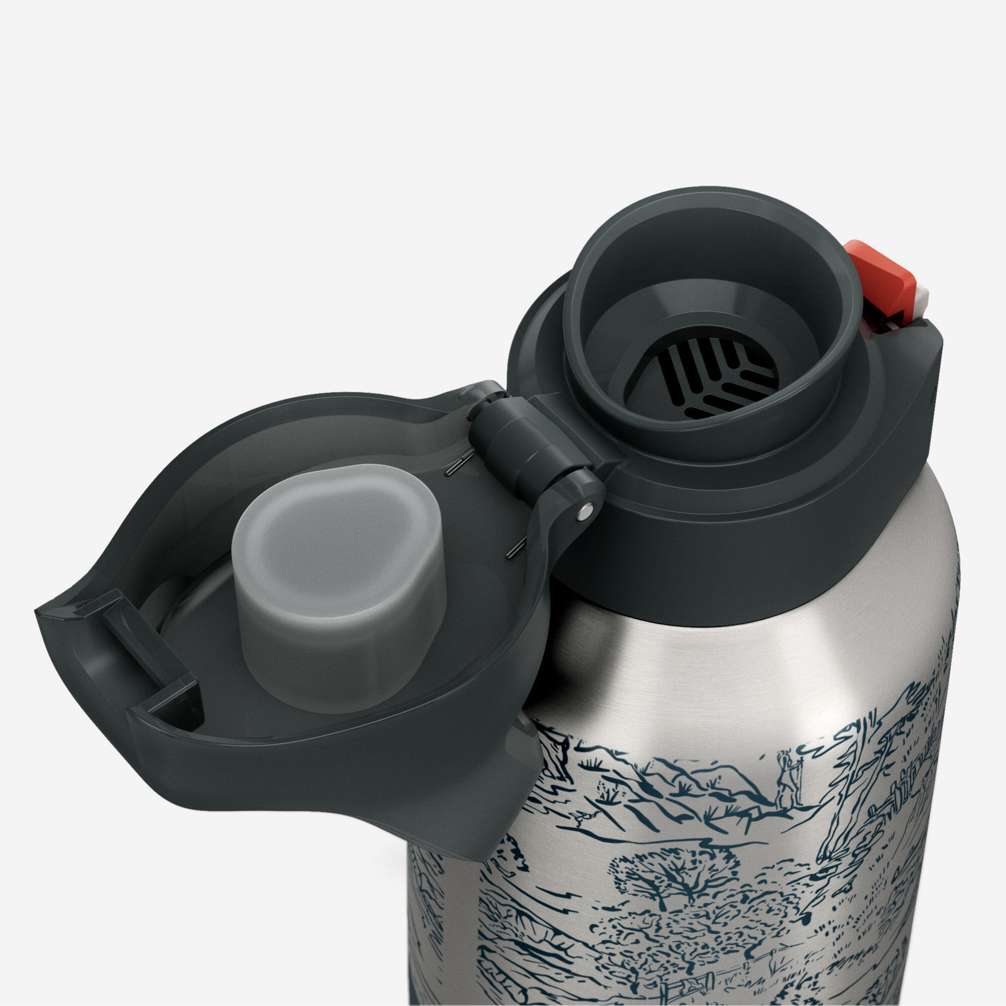Gourde 900 isotherme inox 0,8L bouchon à ouverture rapide pour la randonnée 4/8