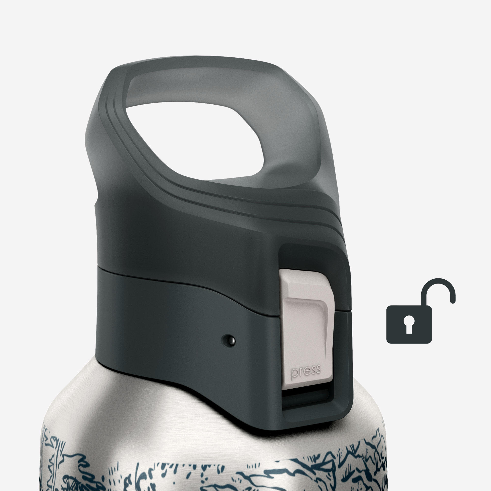 Bidón 900 isotérmica inox 0,8L tapón apertura rápida para