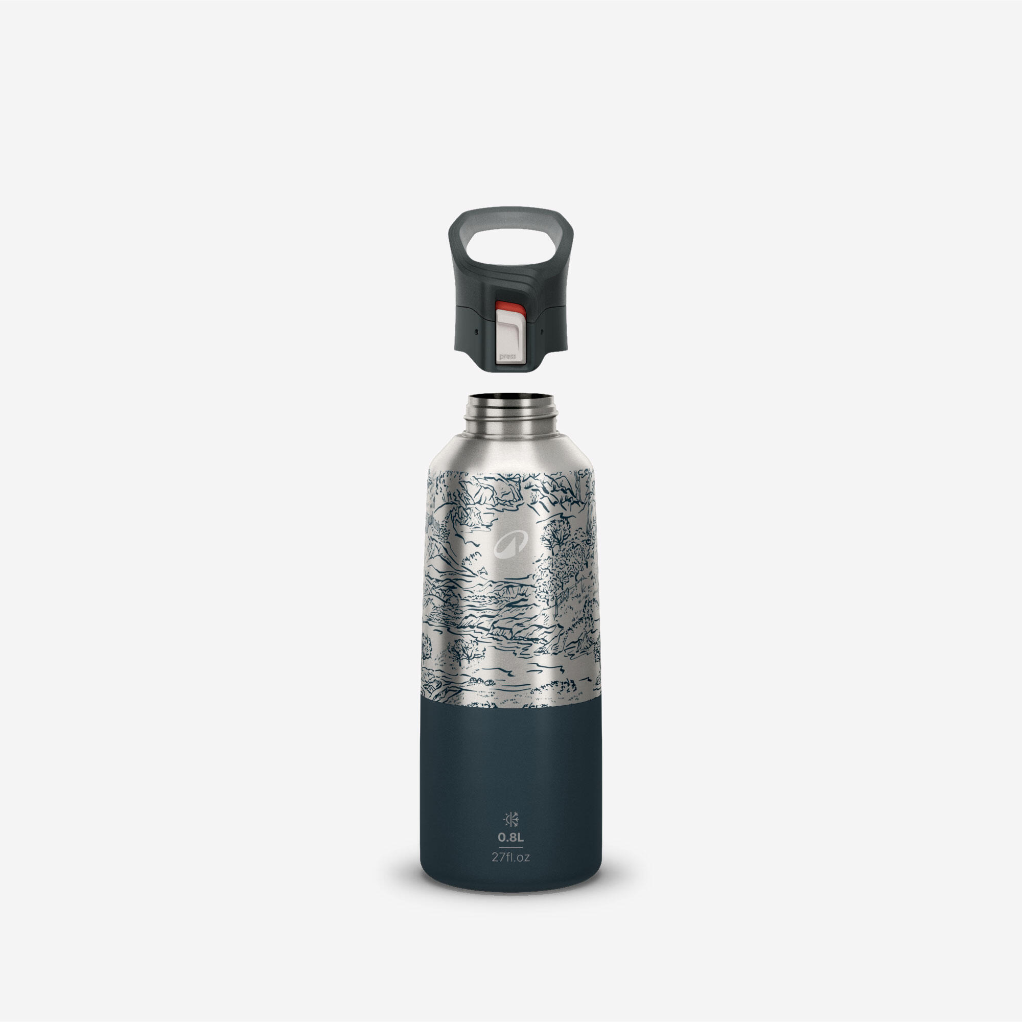 Gourde 900 isotherme inox 0,8L bouchon à ouverture rapide pour la randonnée 2/8
