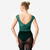 Justaucorps de danse classique manches courtes voile femme et fille, vert foncé