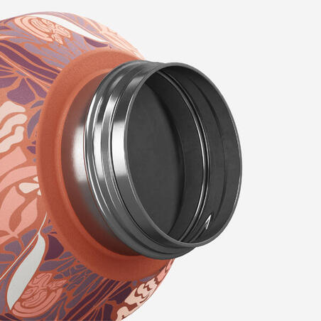 Пляшка дитяча 100 1 л з неіржавної сталі з гвинтовою кришкою з квітковим принтом