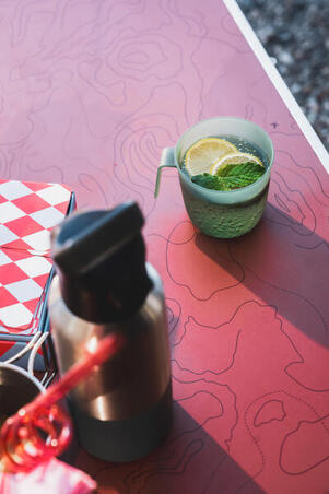 Стіл складаний для кемпінгу на 4 особи коричневий