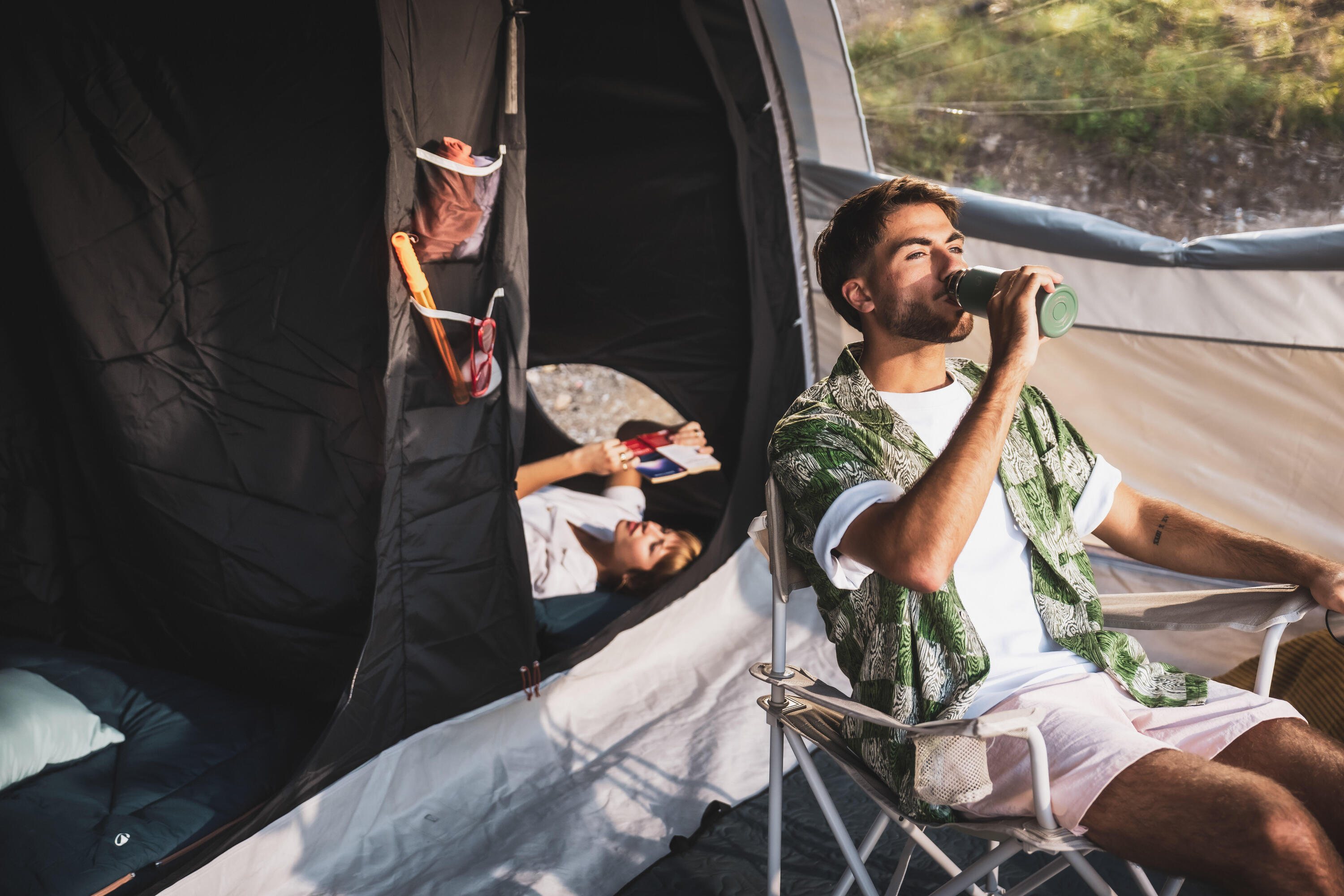 Tente de camping gonflable 6 places 3 chambres,  Fresh & Black, Air Seconds 6.3 16/19
