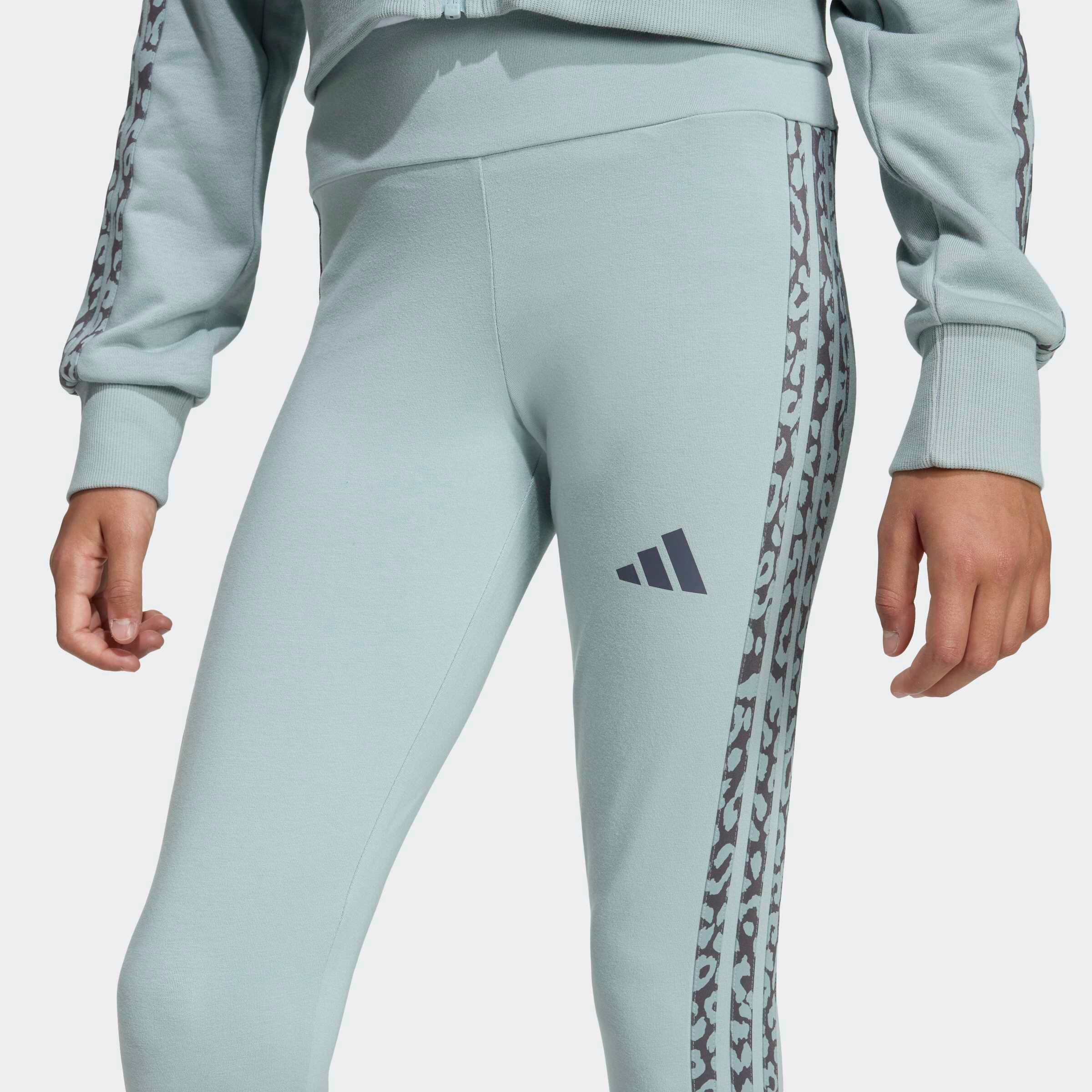 Legging de fitness fille en coton, vert 4/5
