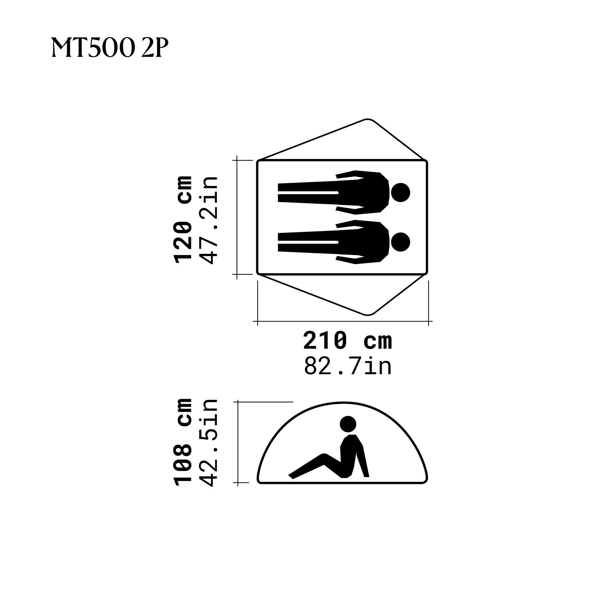 Camping Dome Tent 2-Person, MT 500 - SIMOND
