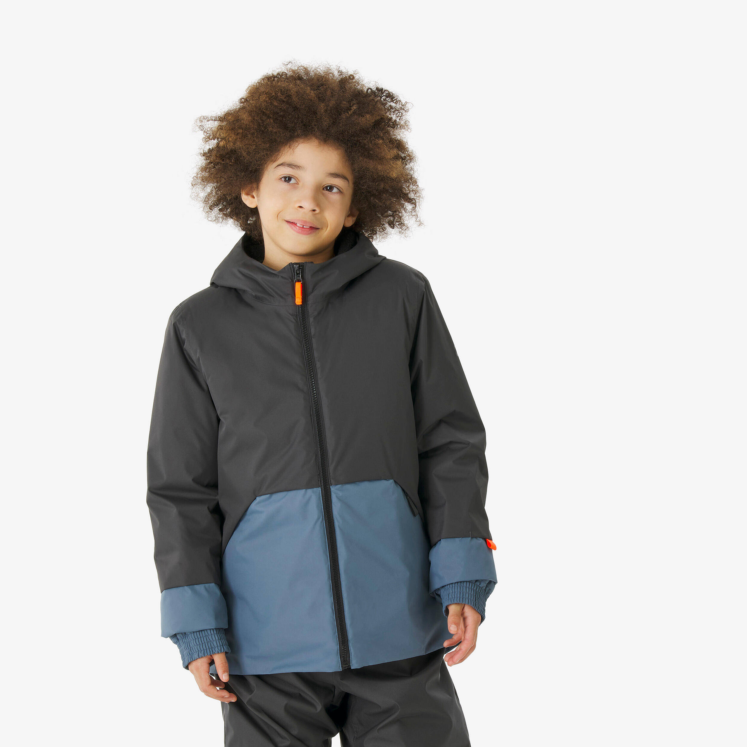 Kids’ warm ski jacket, 5-15 years, SKI100 - Blue and Grey