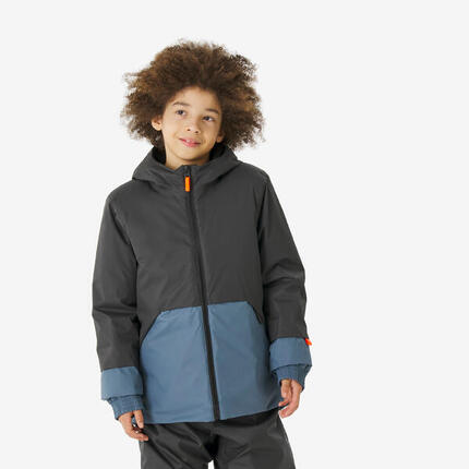Veste de ski chaude enfant 5-15 ANS, SKI100 bleu et gris