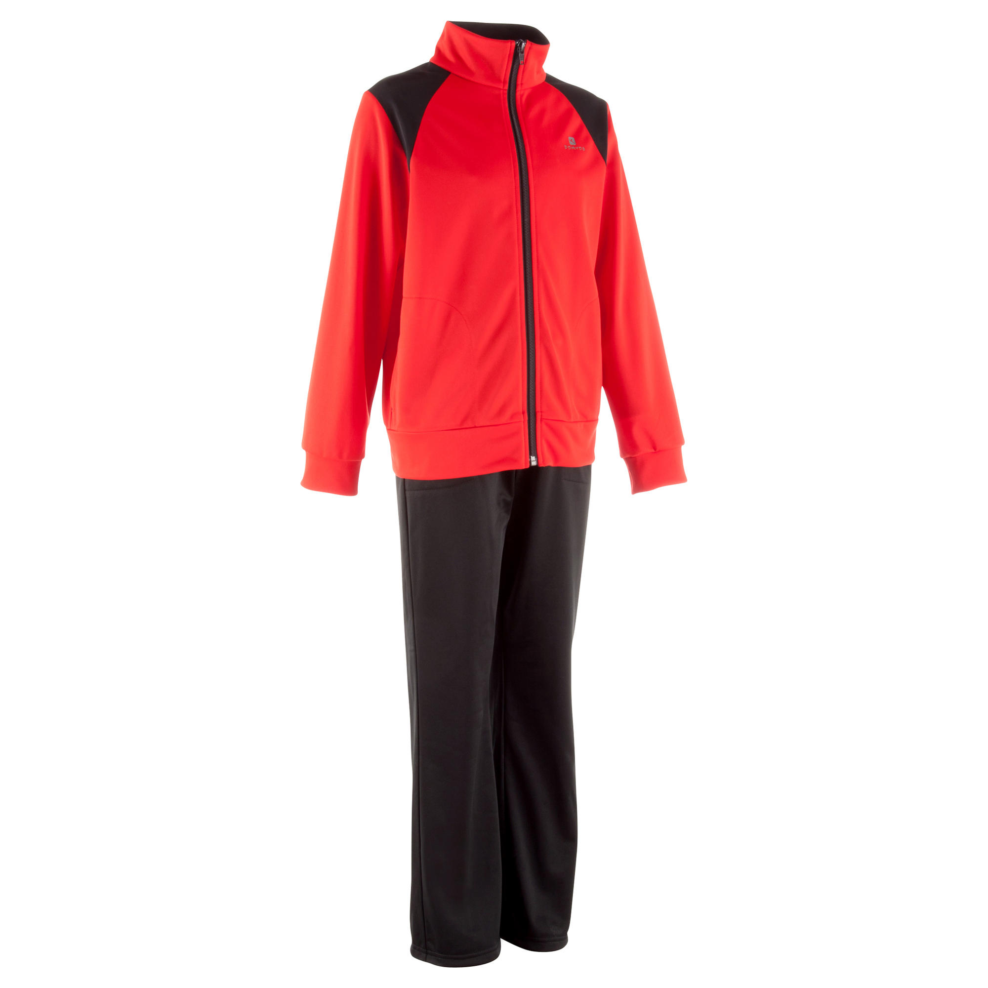 My Gym'Y Boys' ZipUp Fitness Tracksuit Red Domyos by Decathlon