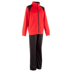 Jogging zippé fitness garçon My Gym'Y rouge
