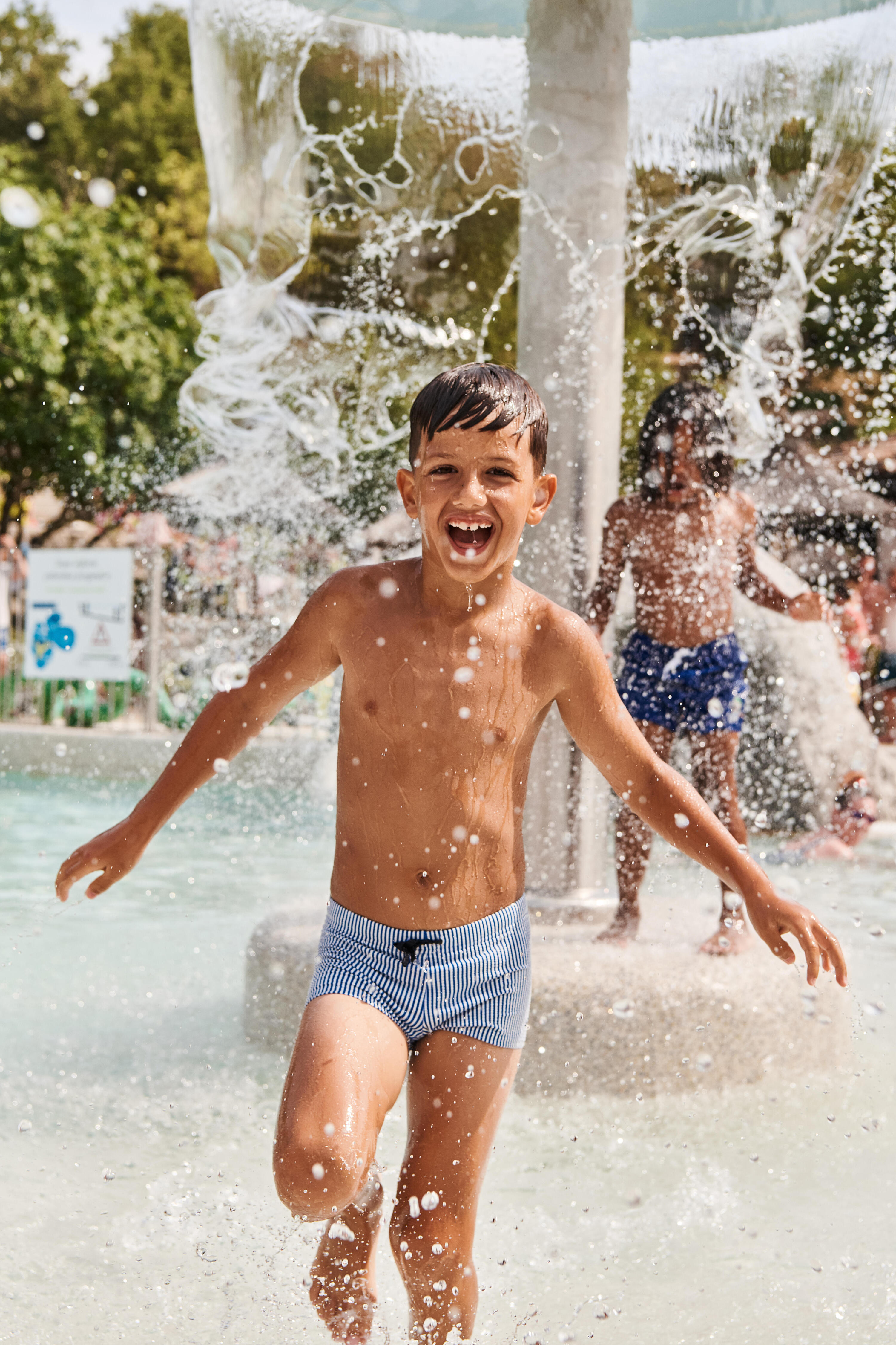 Bañador Niño Bóxer Natación Fiti Azul Rayas Texturizado 11/11