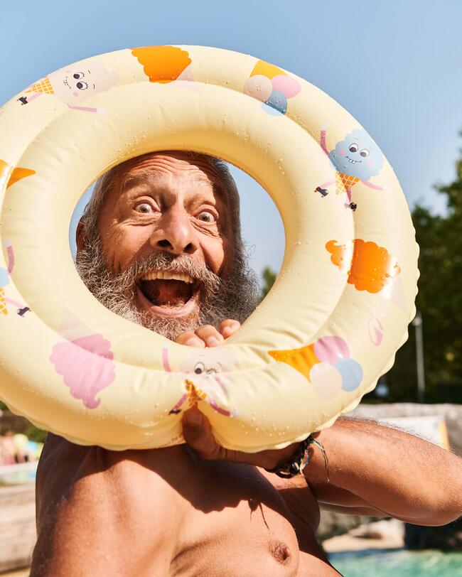kids’ pool ring ice cream print