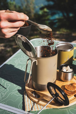 Кавоварка портативна 3-в-1 для кемпінгу 0,6 л до 0,8 л, сталь
