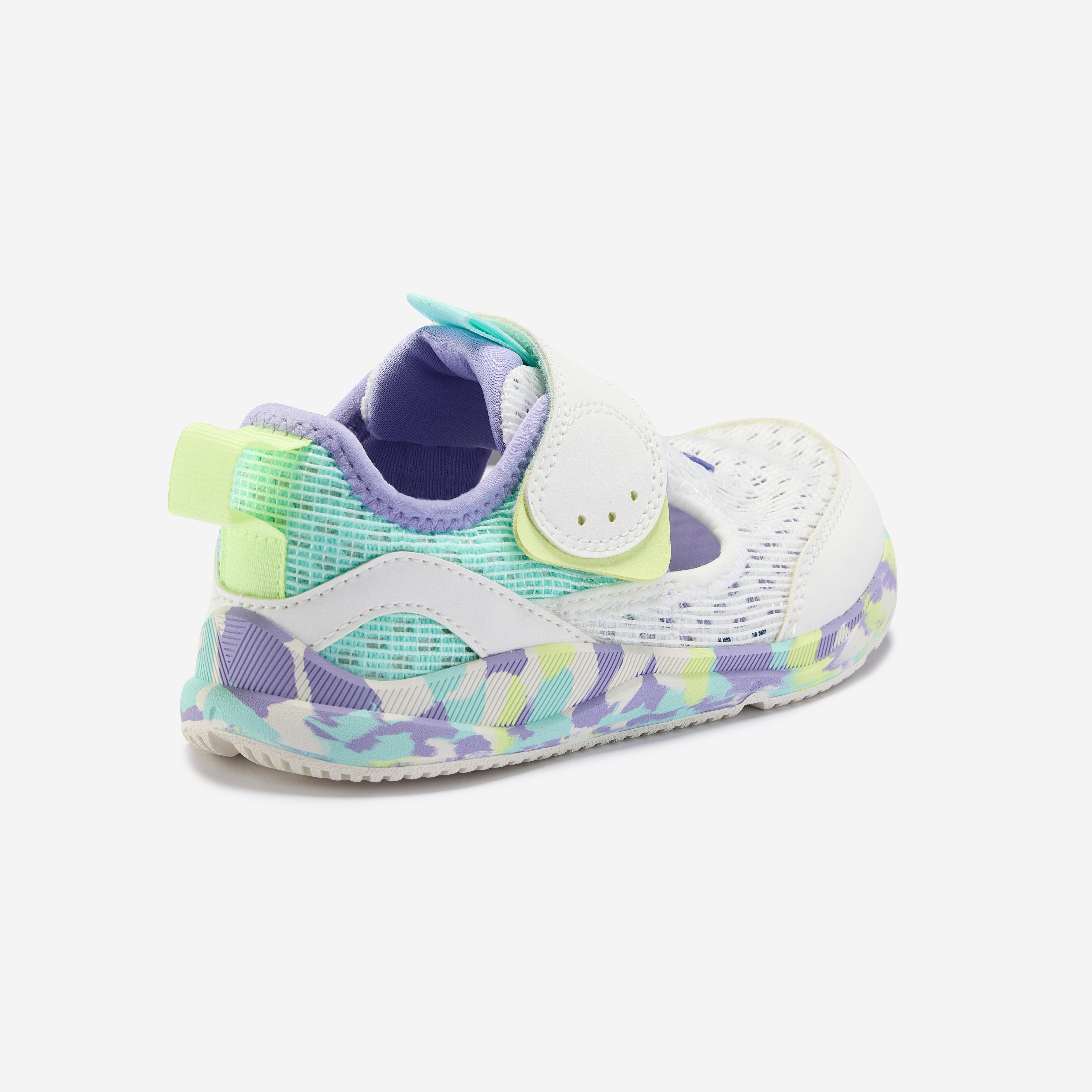 DECATHLON Detská barefoot obuv na suchý zips Stepper Fresh fialovo-zelená 26 · záber 9