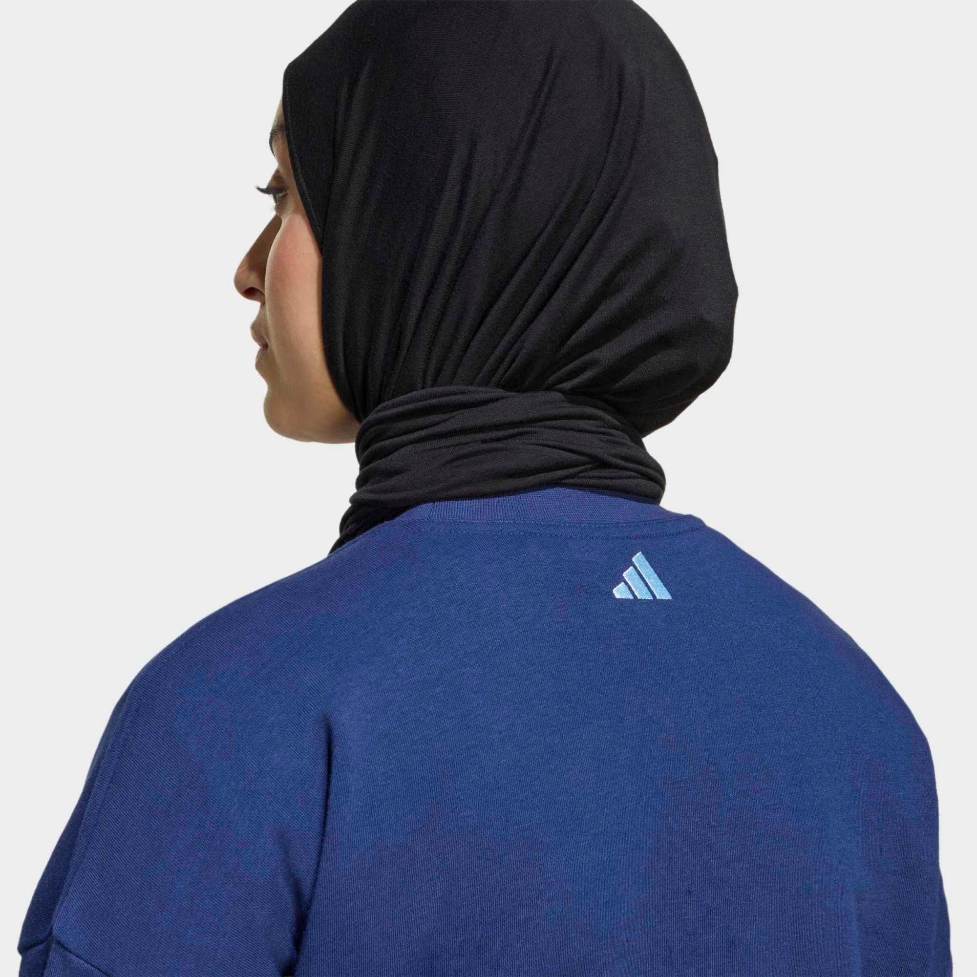 Felpa ADIDAS donna palestra blu 4/5
