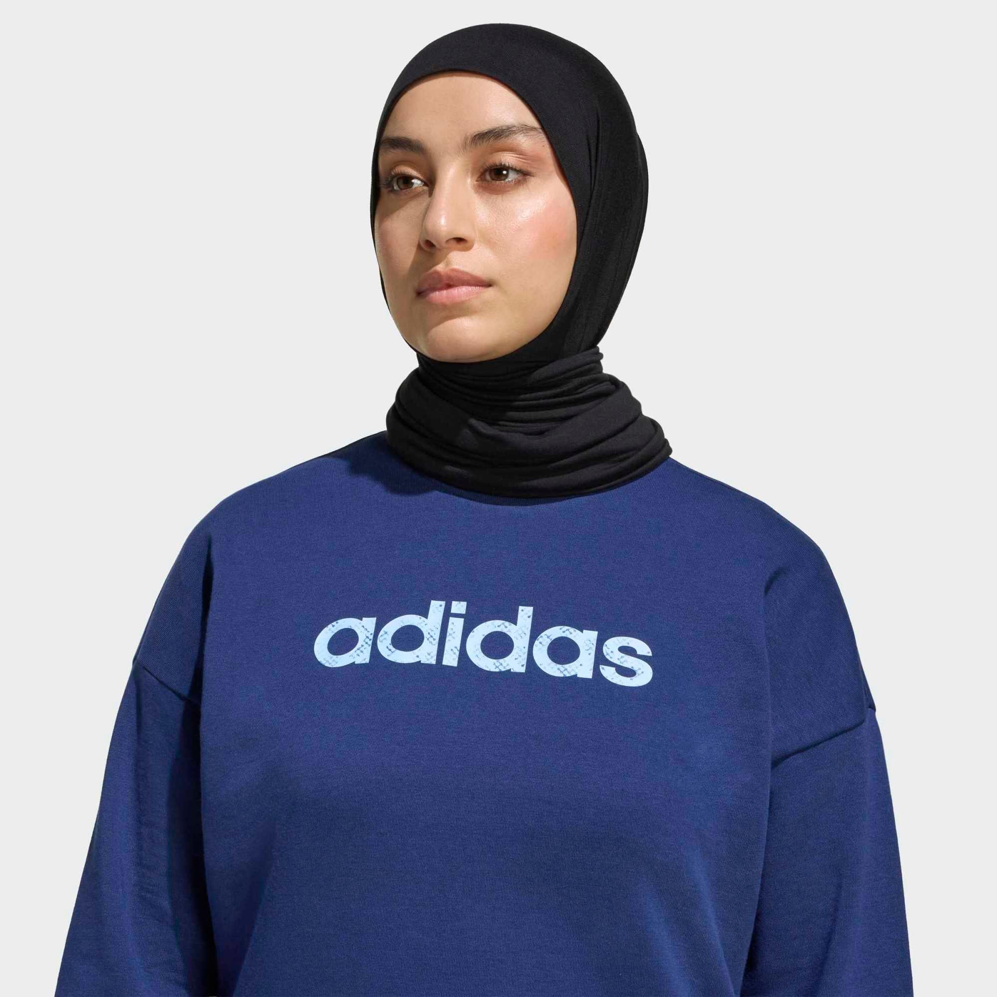 Felpa ADIDAS donna palestra blu 5/5