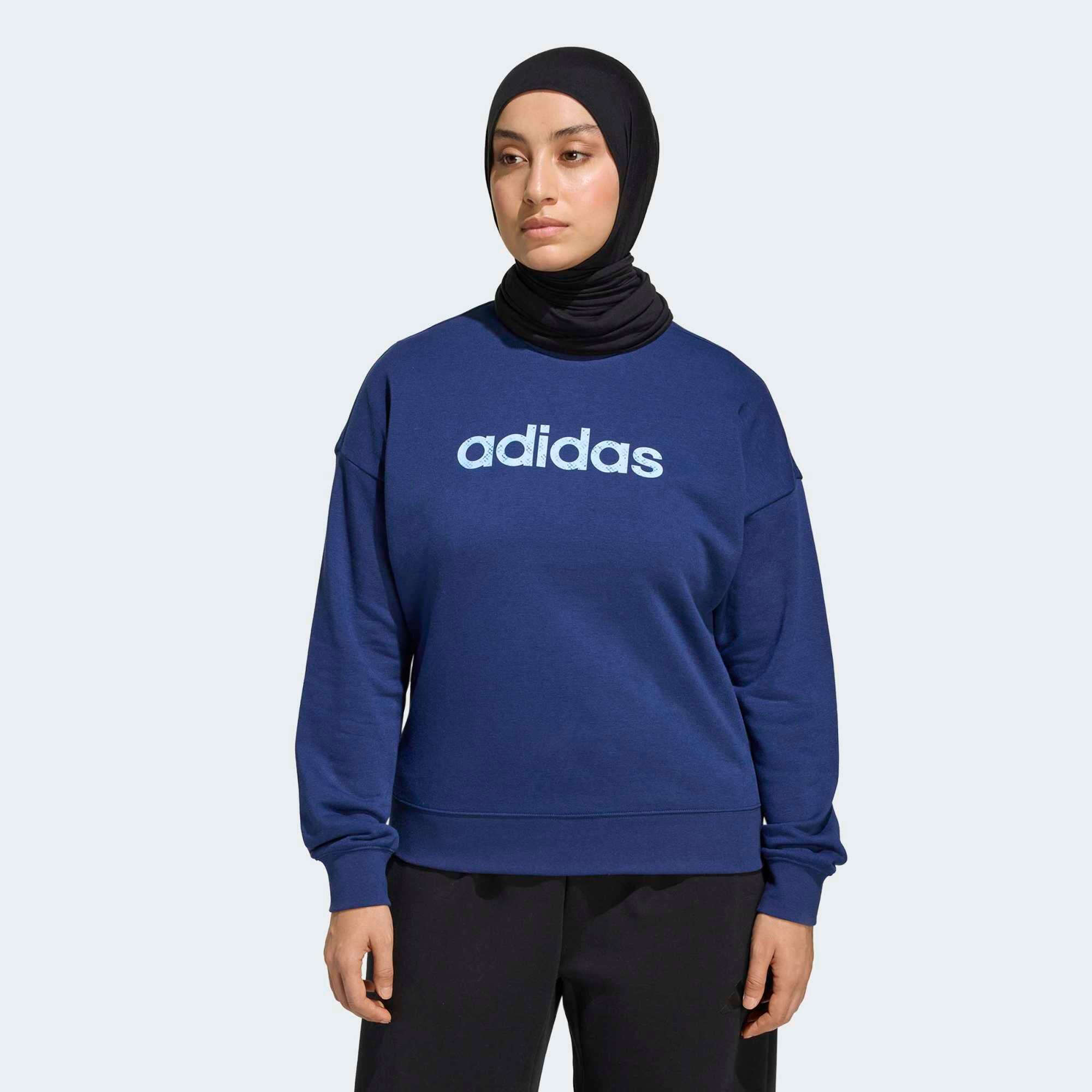 ADIDAS dámska mikina na fitness tmavomodrá XL