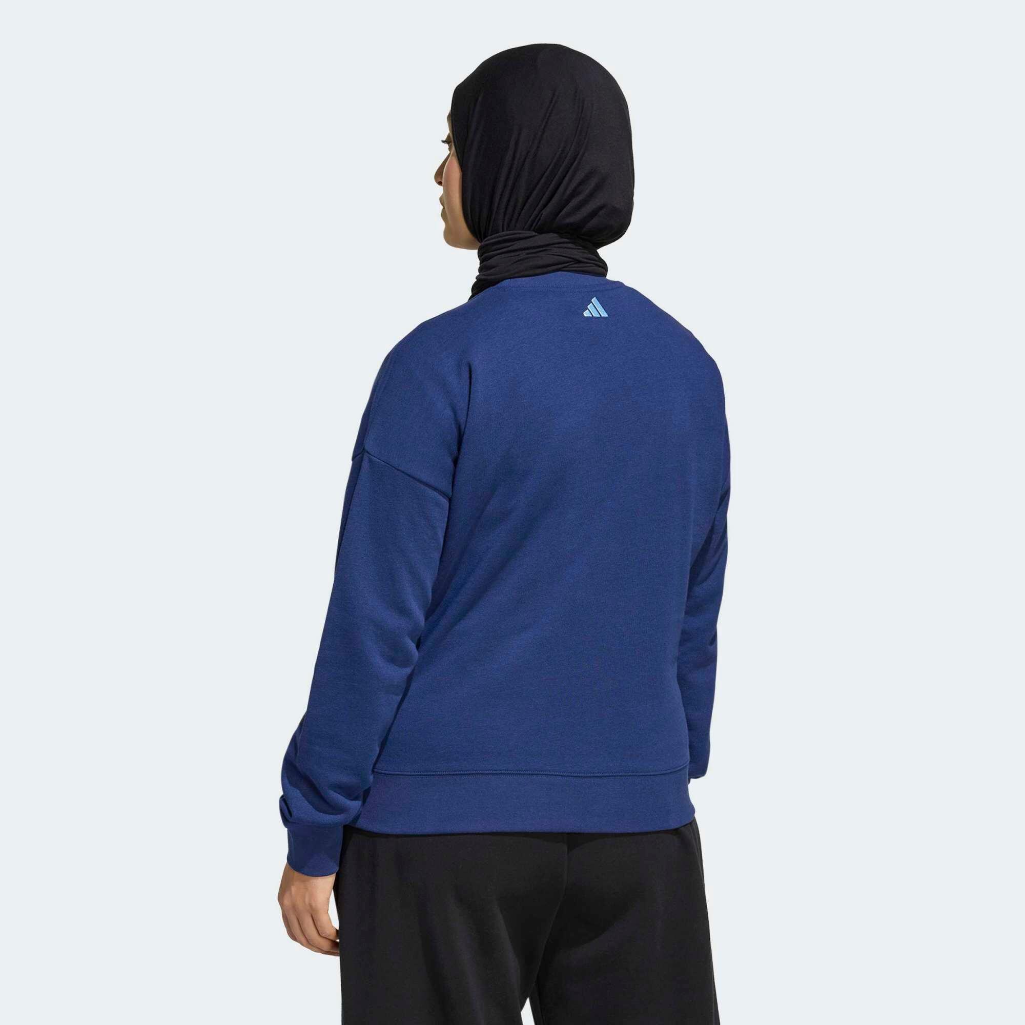 Felpa ADIDAS donna palestra blu 3/5