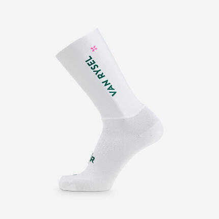 Chaussettes de vélo de route, RCR-R blanc rose